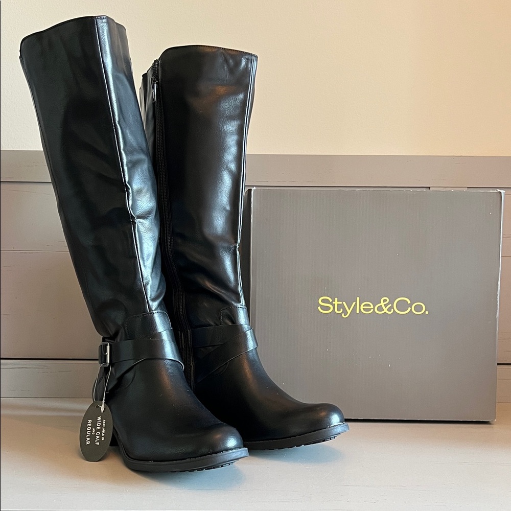Style & Co. Women's Margoo Black Riding Boots – Size 9 | NWT | Original Box